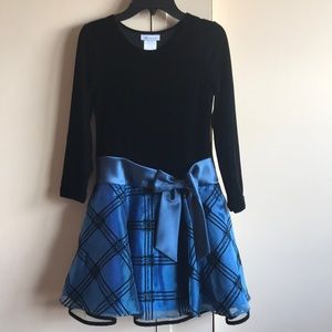 A velvet black and blue dress NWOT